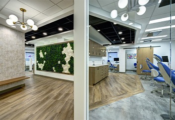 Pediatric dental office reception area